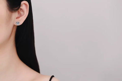 Moissanite Schmuck Set Sweet Heart - Silber