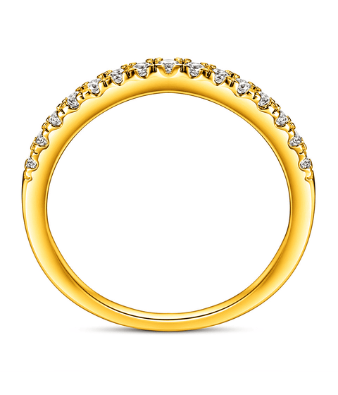 Moissanit Ring Set - Gold