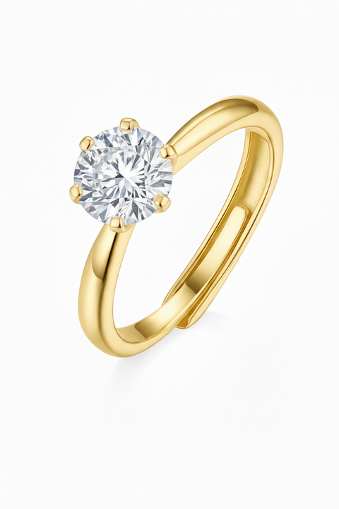 Verstellbarer Moissanit Ring Sofia Gold
