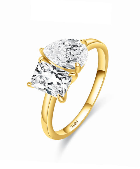 Moissanit Ring Ombre - Gold