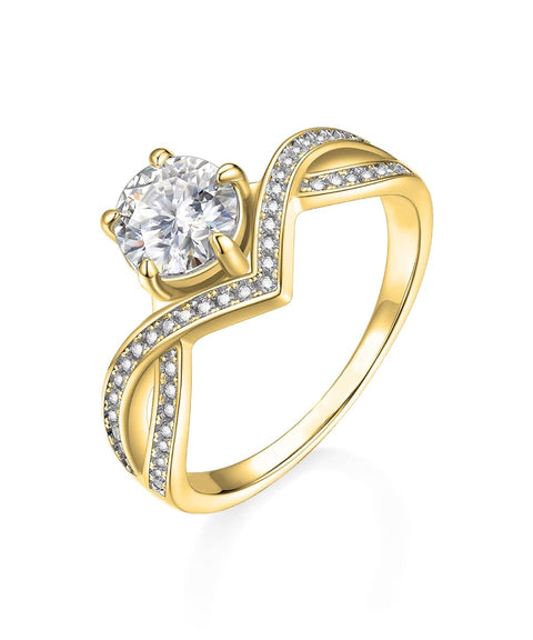 Moissanit Ring Turin - Gold